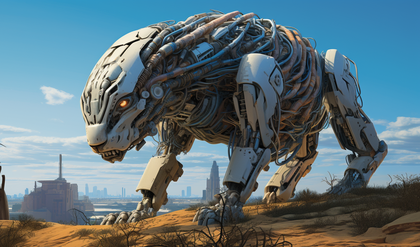 【Midjourney】未来世界的机械野生动物