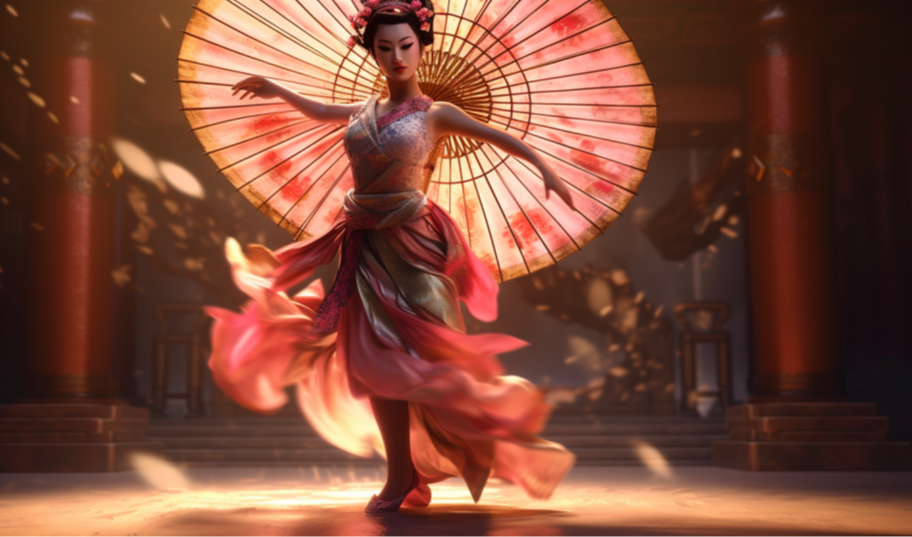 【midjourney】史诗舞台上的中国舞者，绚丽华彩的舞蹈之旅