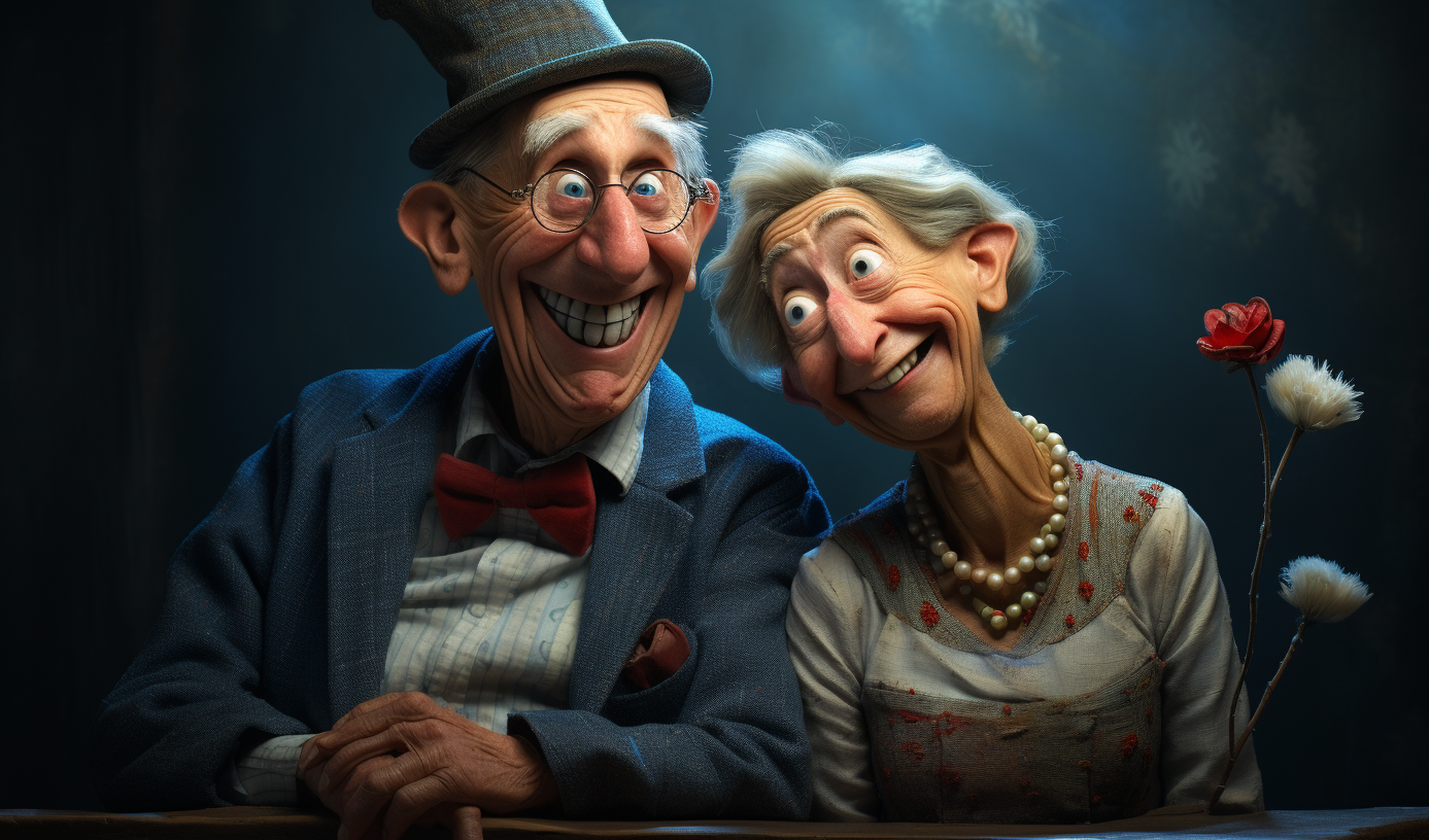 【Midjourney】永恒的微笑：老夫妇的温馨画像