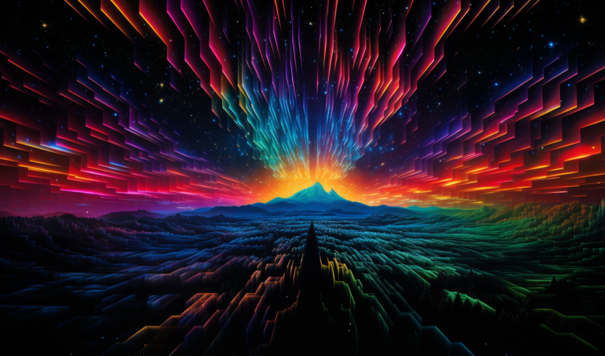 【Midjourney】宇宙中的璀璨之光：神秘的彩虹棱镜