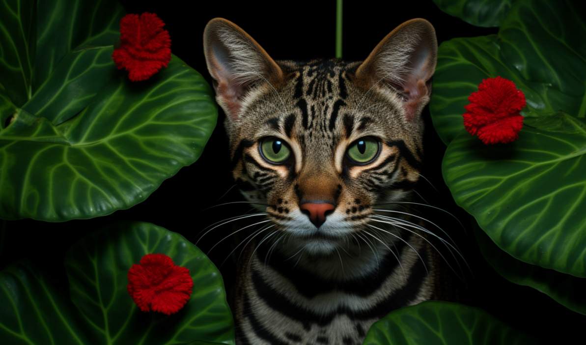 【Midjourney】穿越丛林的斑纹猫：艺术与自然的完美融合