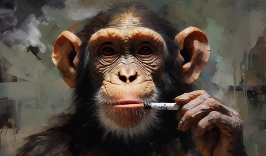 猴子们的禁烟行动：数字新表现主义的视觉奇观